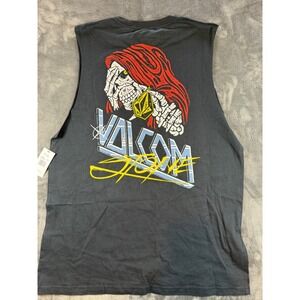 Volcom Mens Black Sleeveless Graphic Tank Top M M Classic Fit muscle t